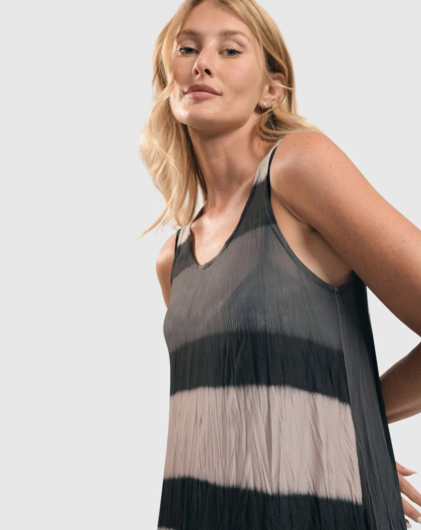 Women Alembika Charlie Crinkle Tank Dress, Stripe
