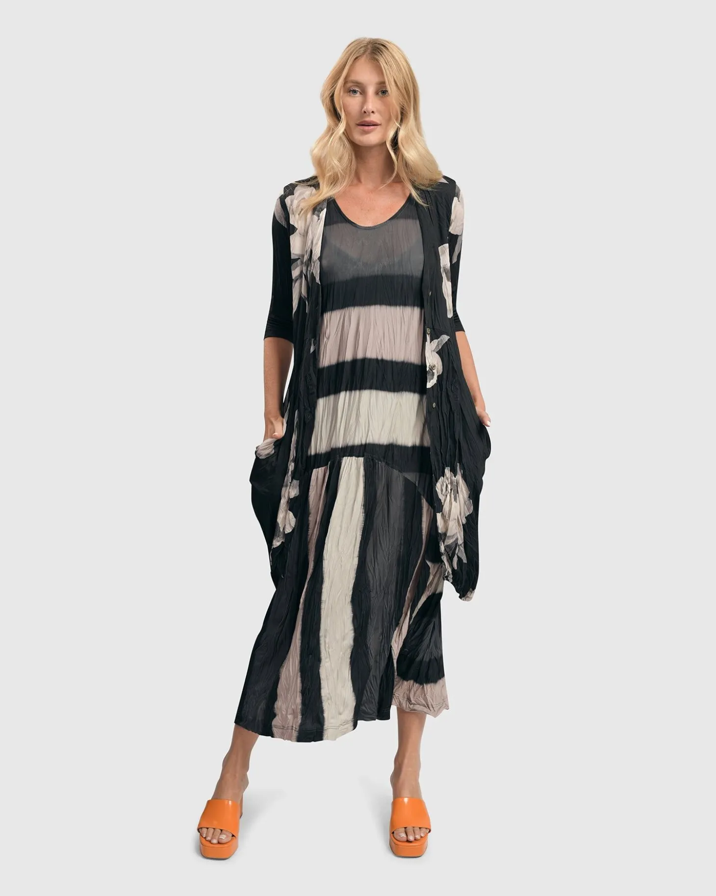 Women Alembika Charlie Crinkle Tank Dress, Stripe