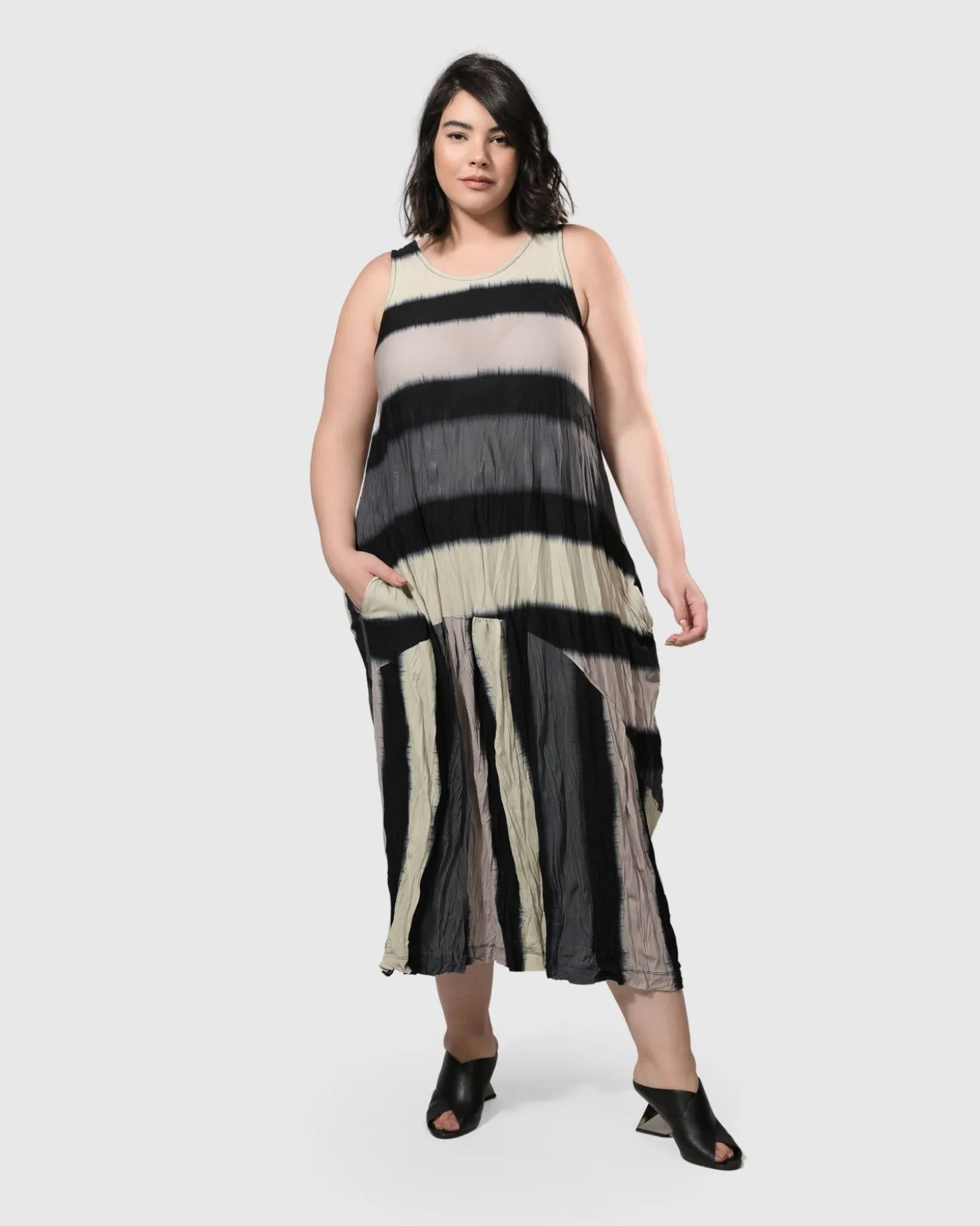 Women Alembika Charlie Crinkle Tank Dress, Stripe