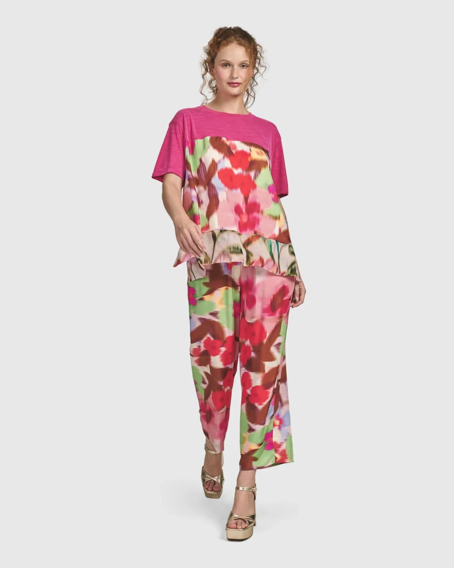 Women Alembika Cherry Blossom Pants, Blush
