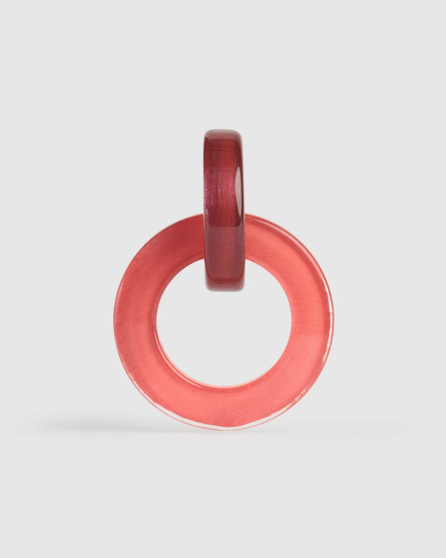 Women Alembika Circle Duet Earrings, Coral