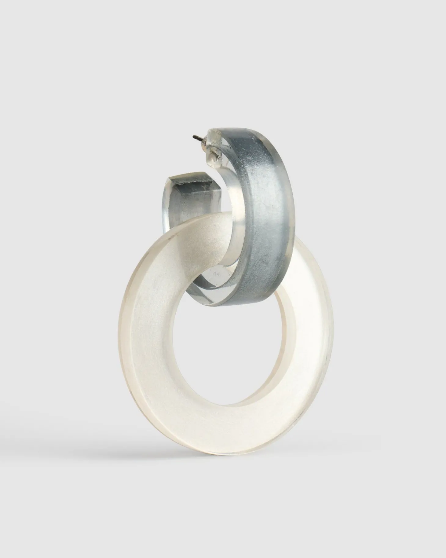 Women Alembika Circle Duet Earrings, Frost