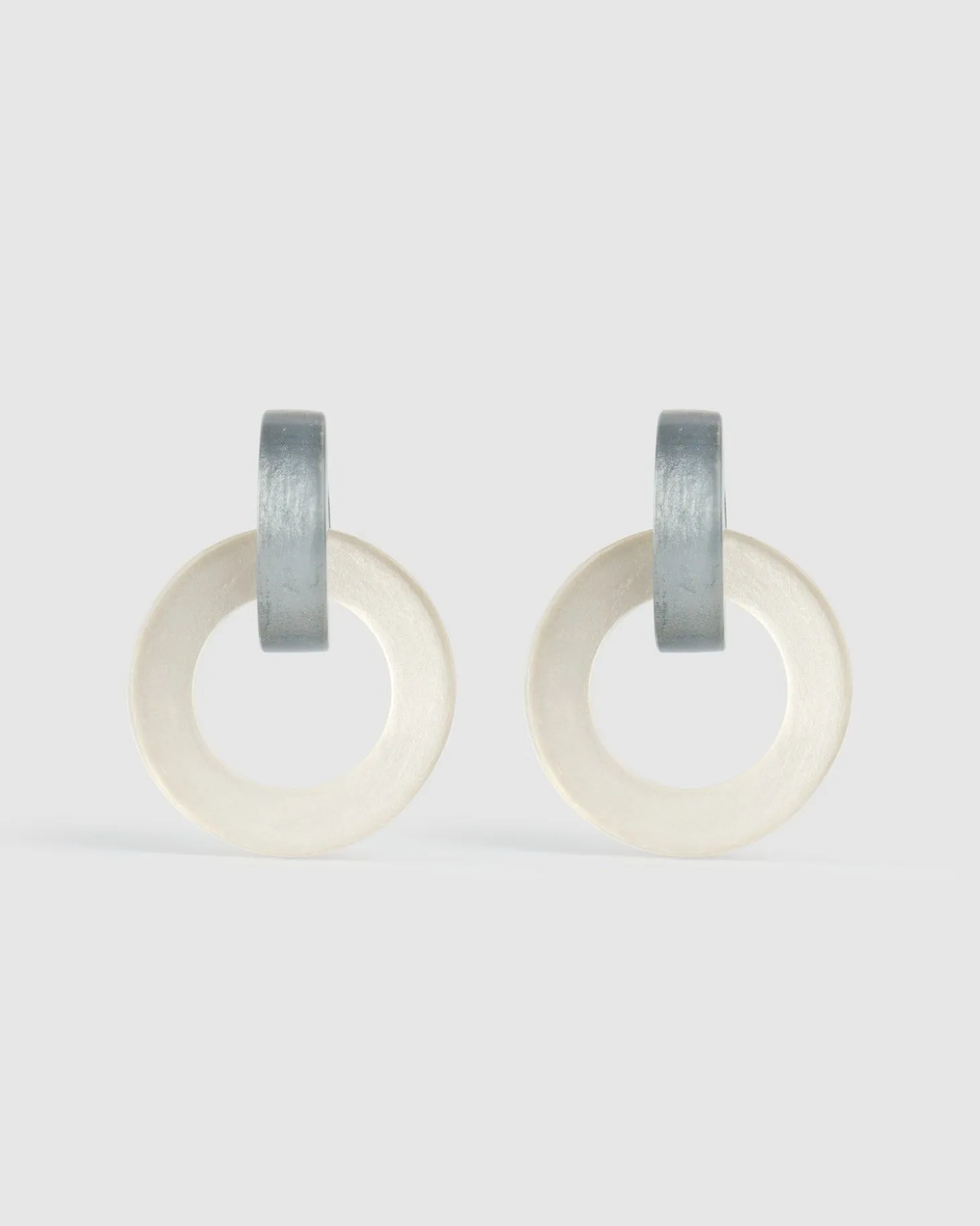Women Alembika Circle Duet Earrings, Frost