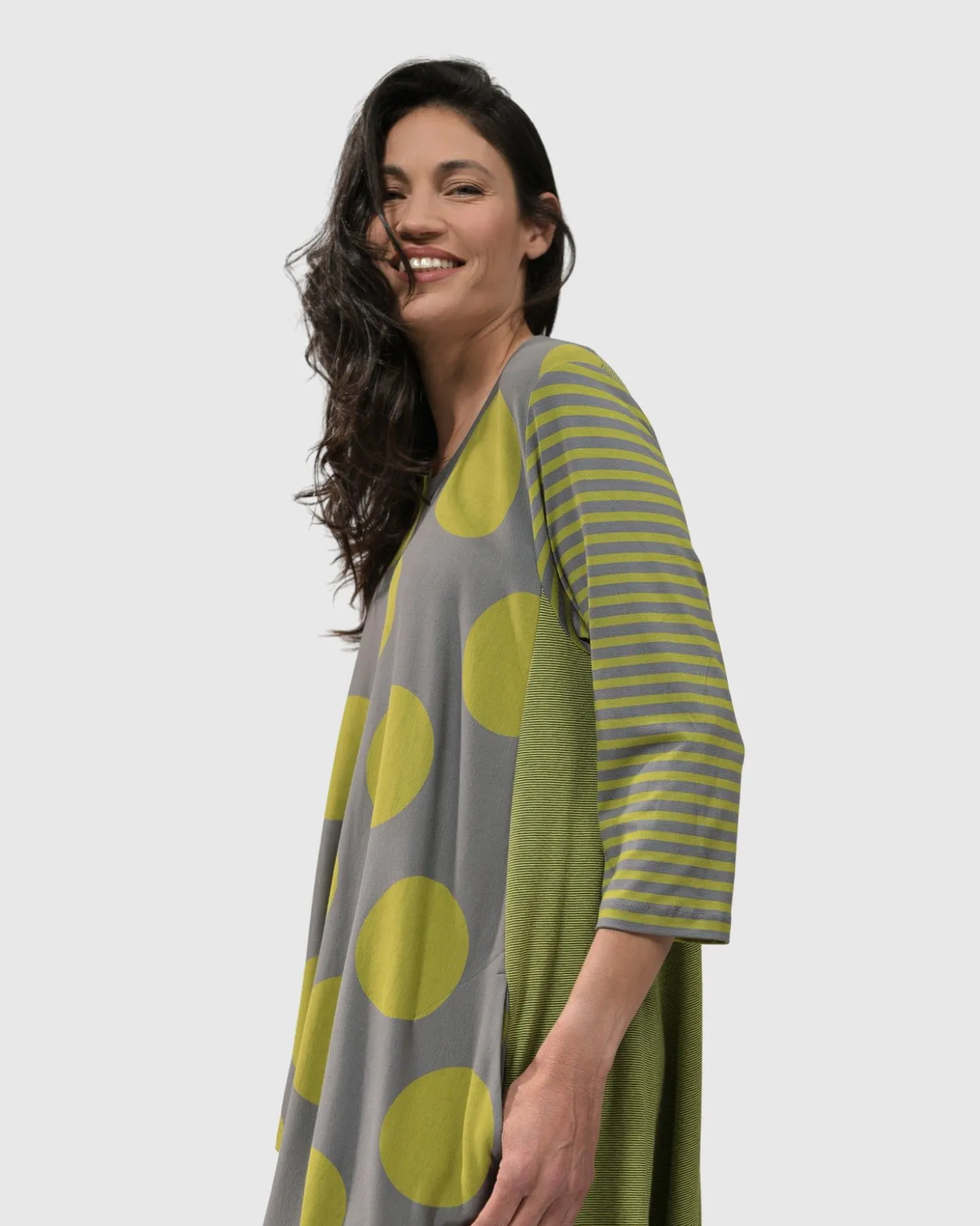 Women Alembika City Sizzle Swing Tunic Top, Lime