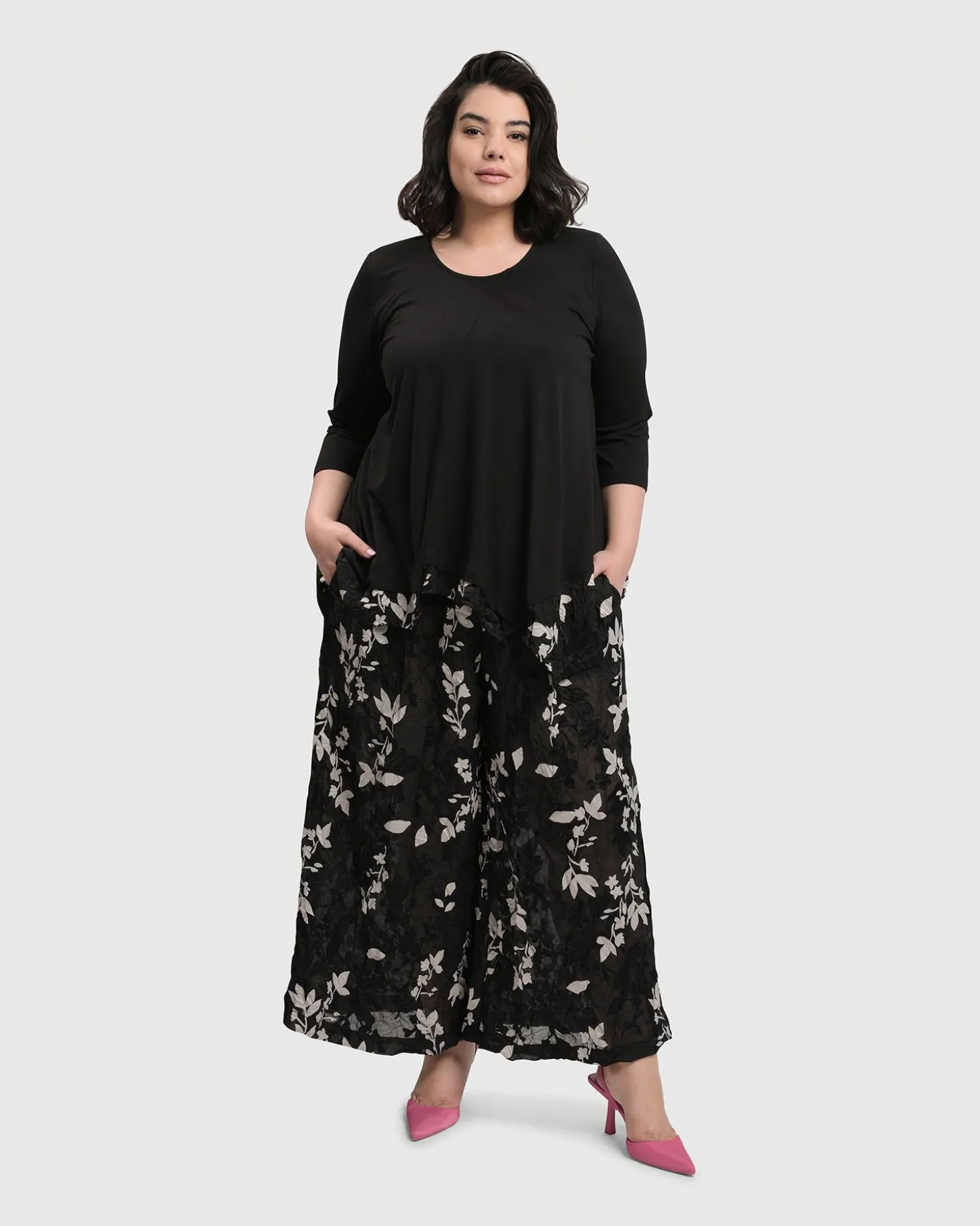 Women Alembika Cultured Club Palazzo Pants, Leaves