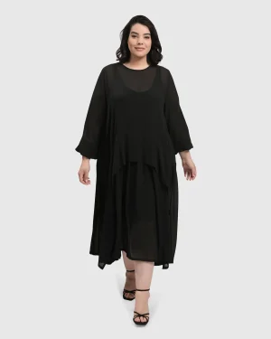 Women Alembika Cultured Club Popover Dress, Black