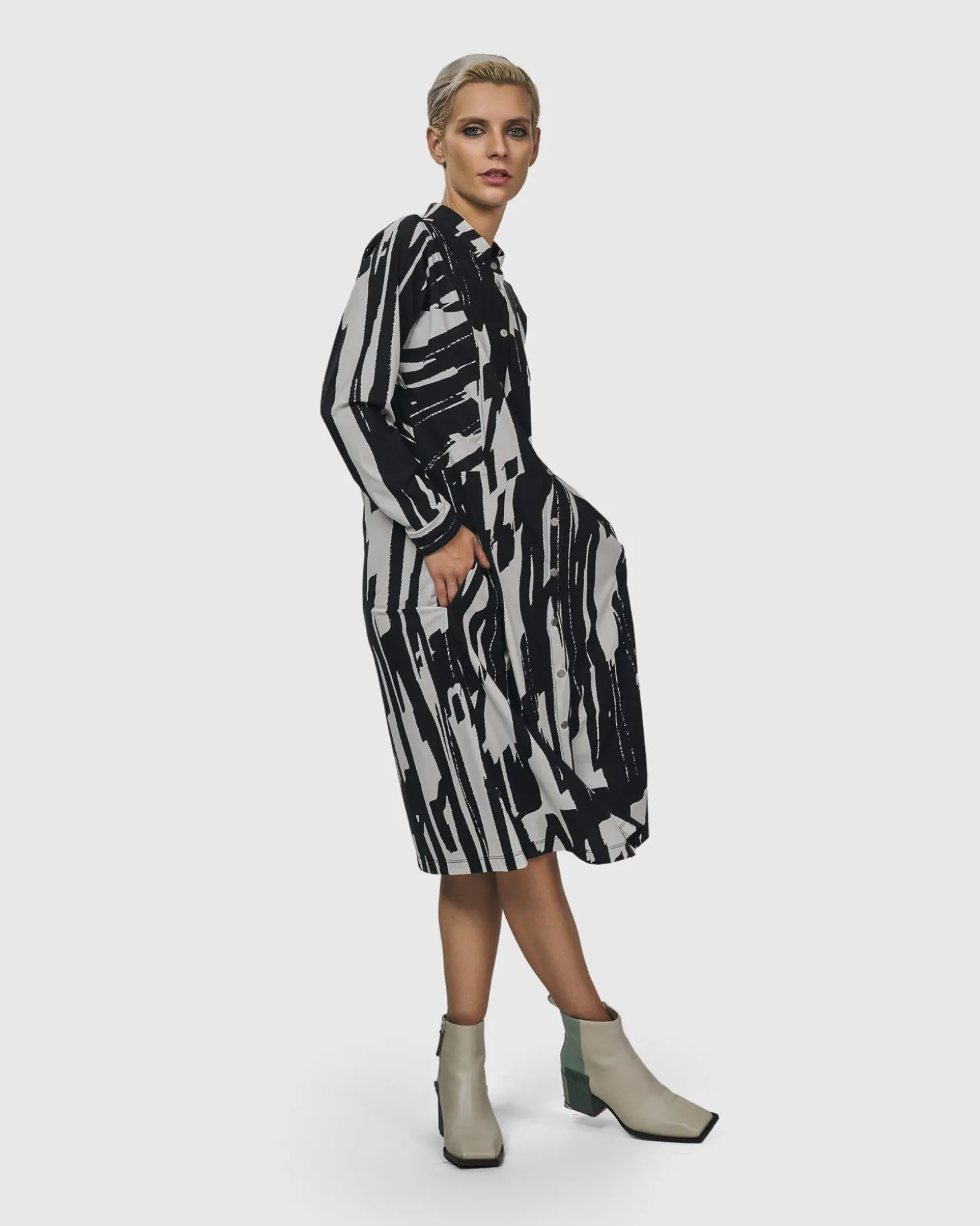 Women Alembika Cyber Shirt Dress, Brush