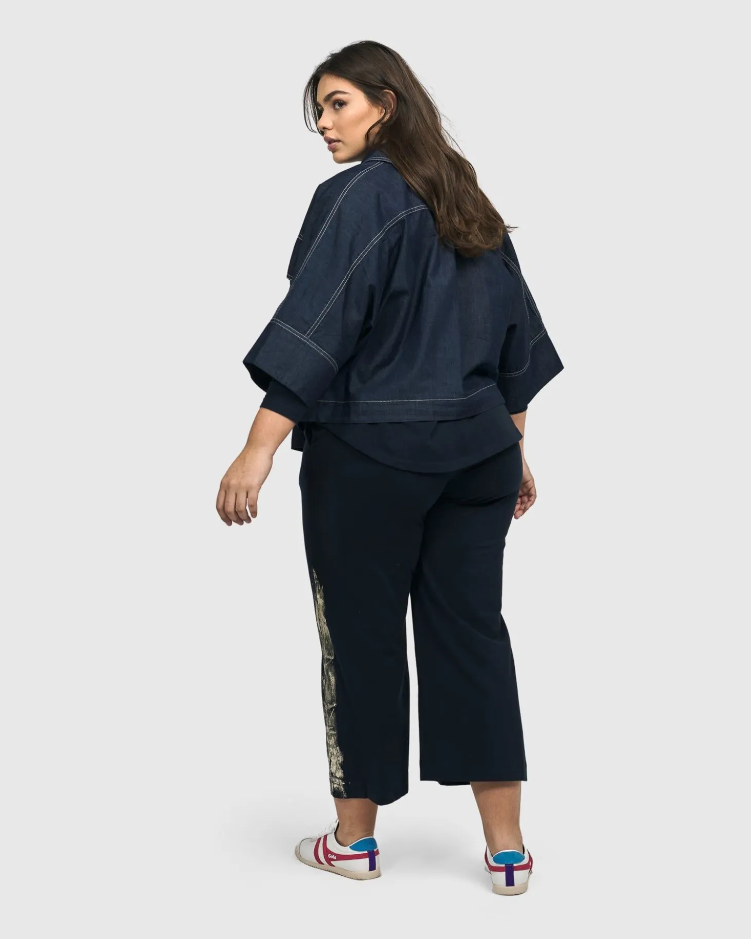 Women Alembika Dallas Cropped Shirt Jacket, Denim