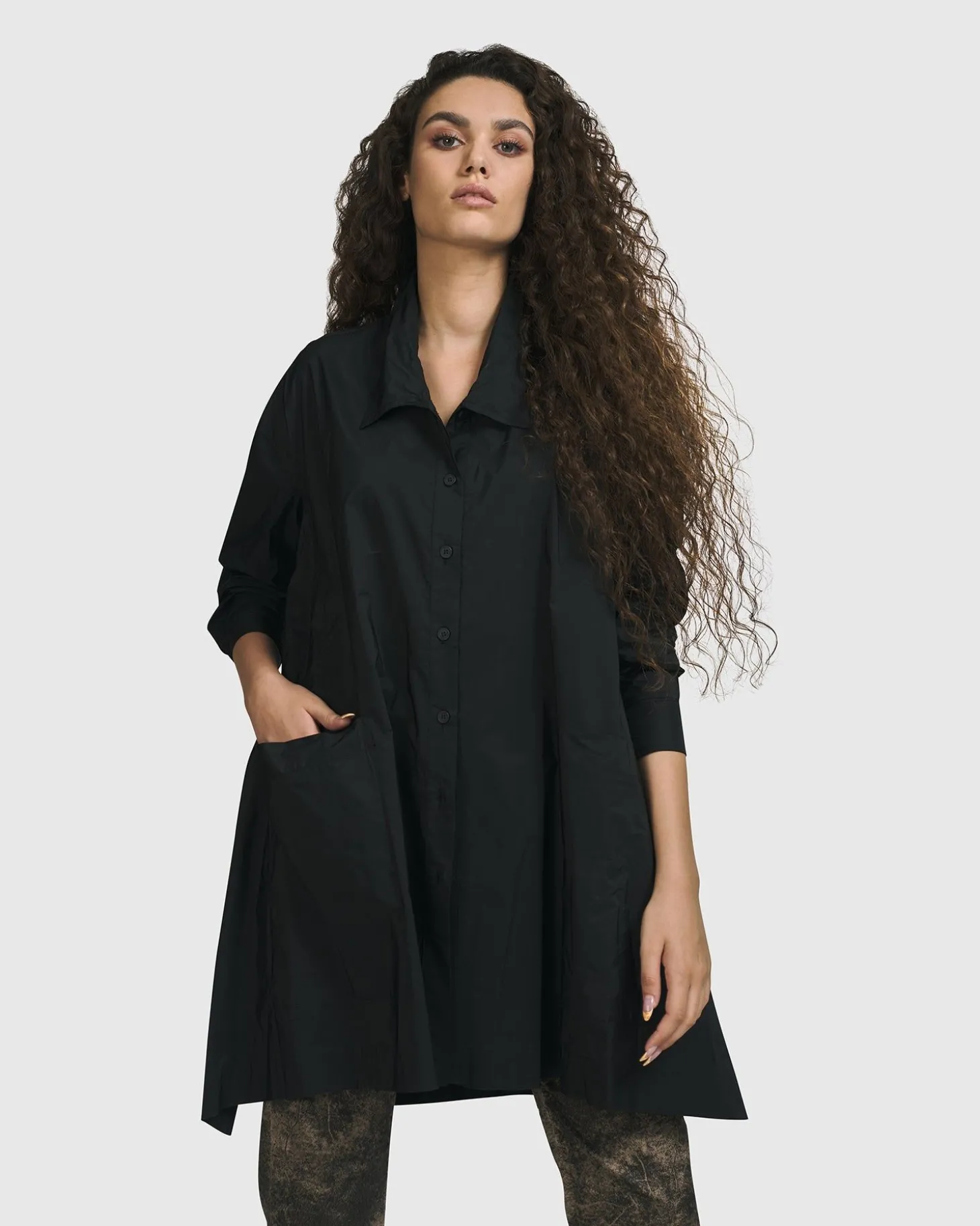 Women Alembika Danica Shirt Jacket, Black