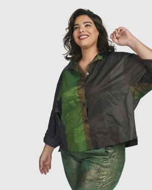 Women Alembika Deluxe Boxy Shirt, Forest