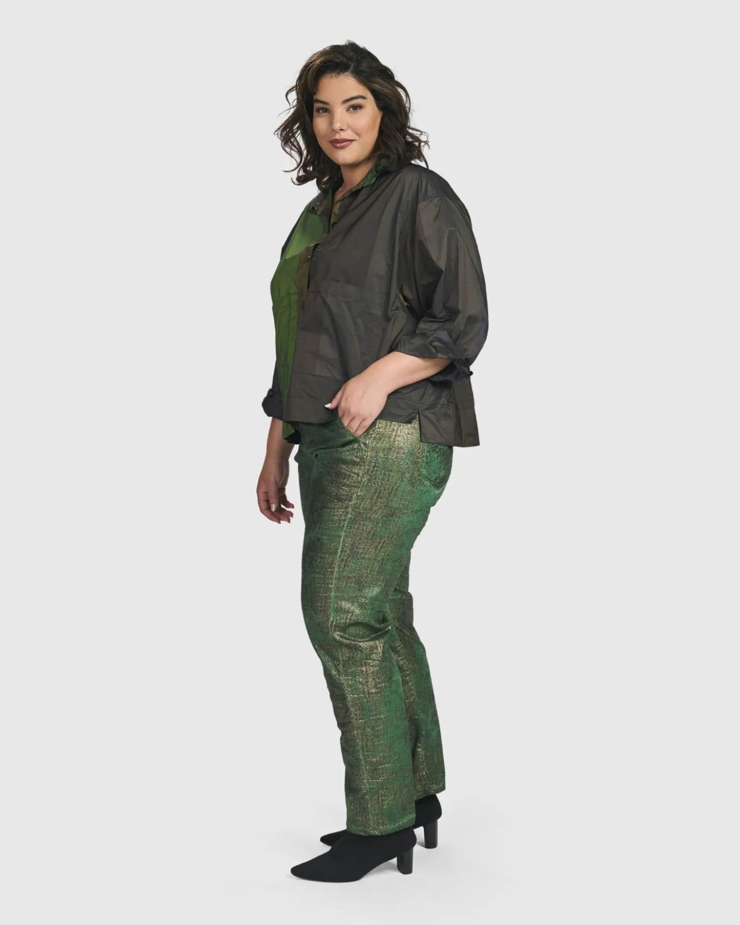 Women Alembika Deluxe Boxy Shirt, Forest