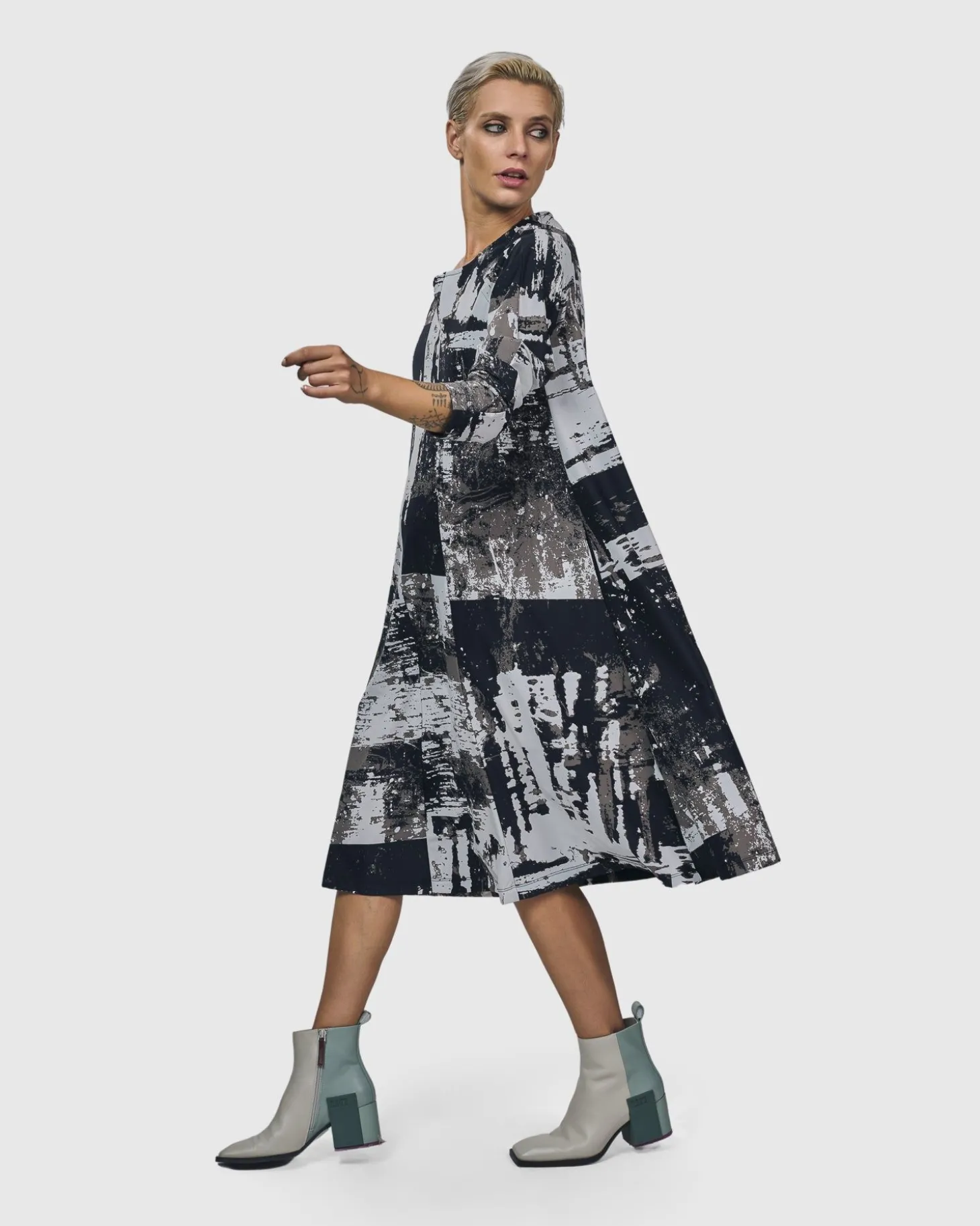 Women Alembika Digi A-Line Dress, Marble