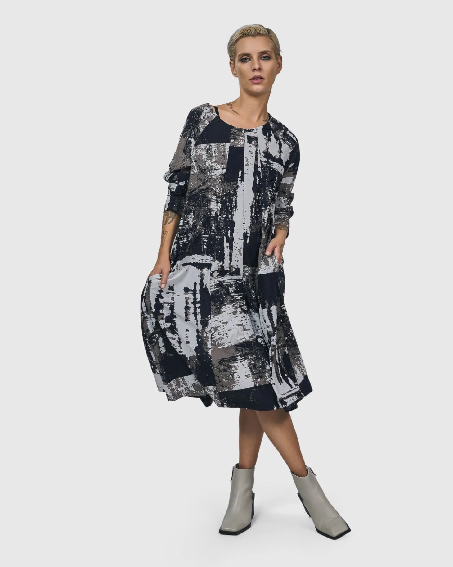 Women Alembika Digi A-Line Dress, Marble