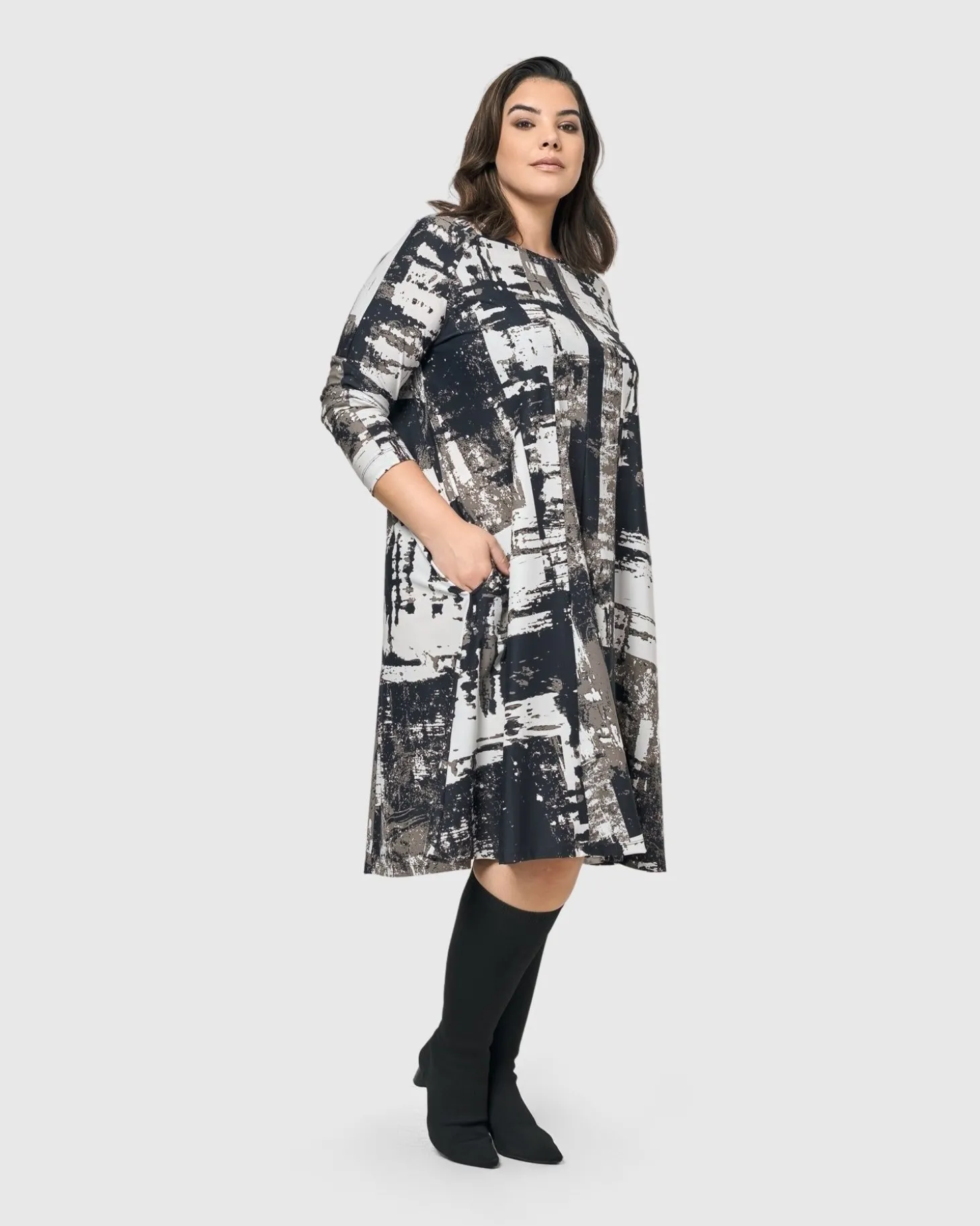 Women Alembika Digi A-Line Dress, Marble
