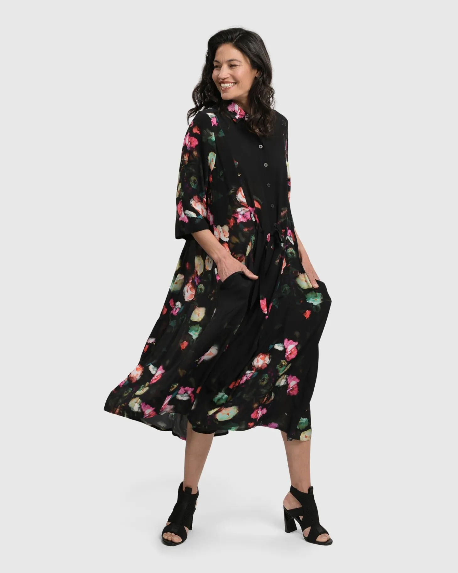 Women Alembika Drinks-On-Me Maxi Shirt Dress, Floral