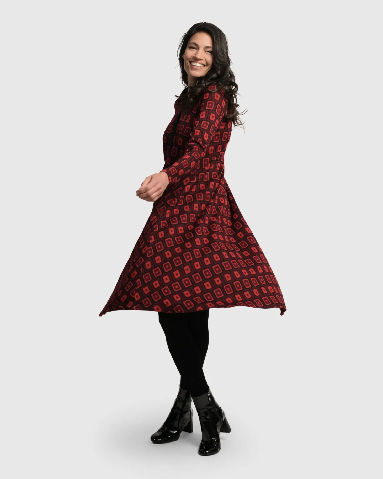 Women Alembika Dynamite Shirt Dress, Red