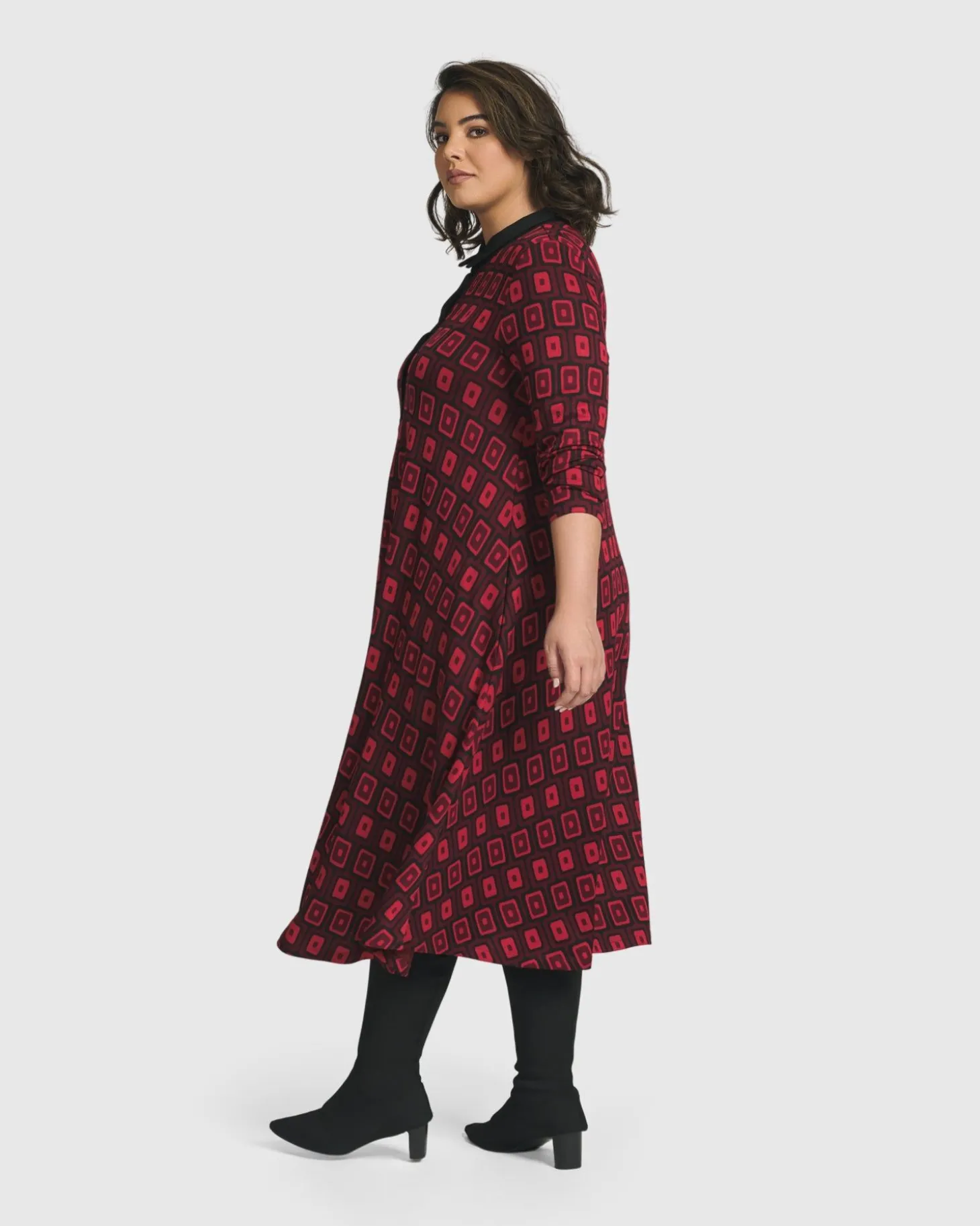 Women Alembika Dynamite Shirt Dress, Red