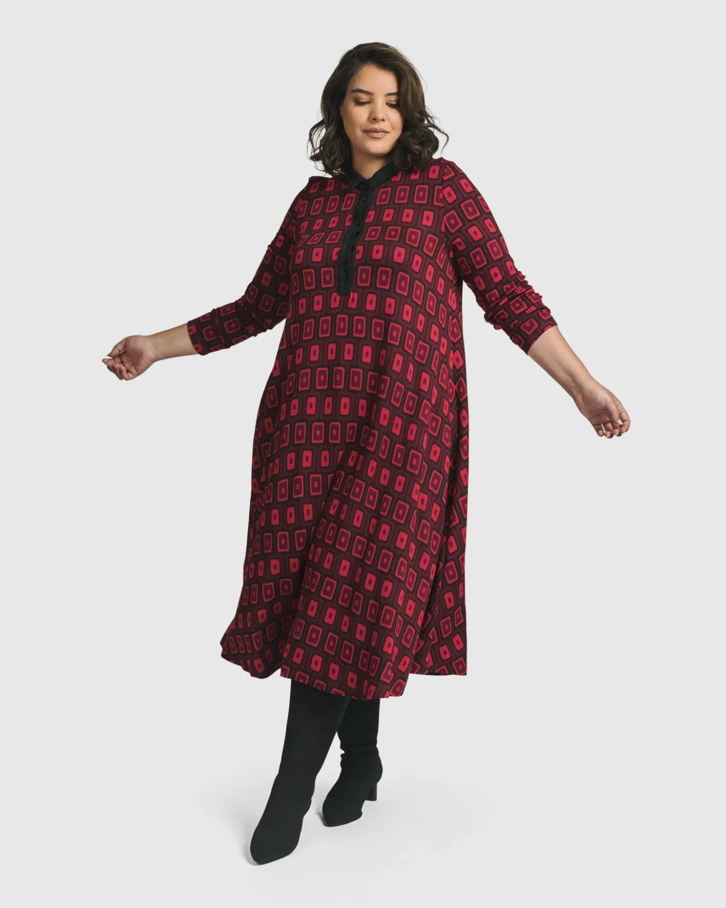 Women Alembika Dynamite Shirt Dress, Red