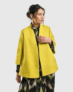Women Alembika Empress A-Line Jacket, Yellow