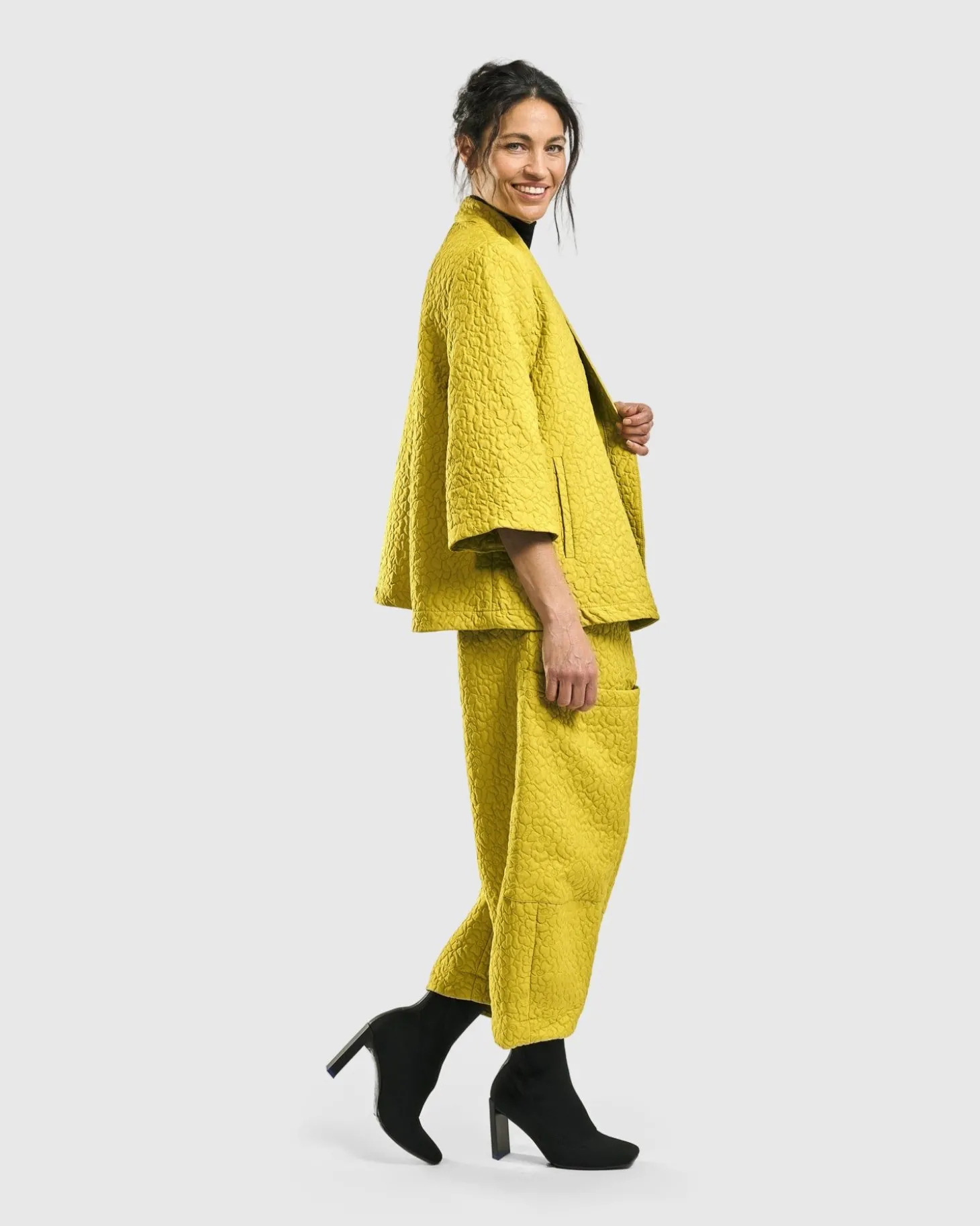 Women Alembika Empress A-Line Jacket, Yellow