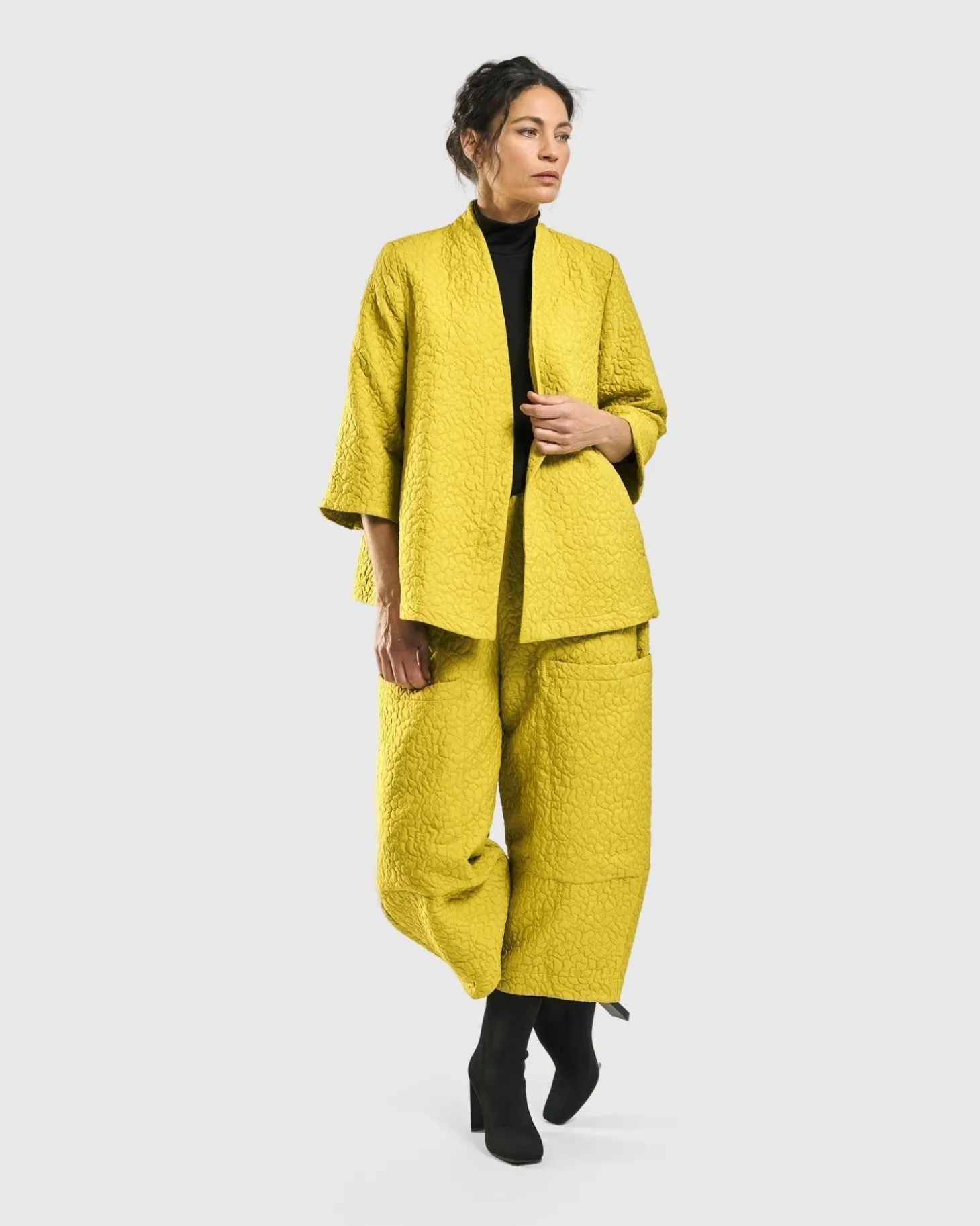 Women Alembika Empress A-Line Jacket, Yellow
