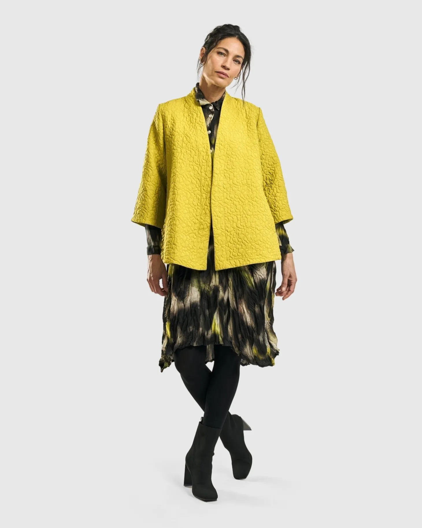 Women Alembika Empress A-Line Jacket, Yellow