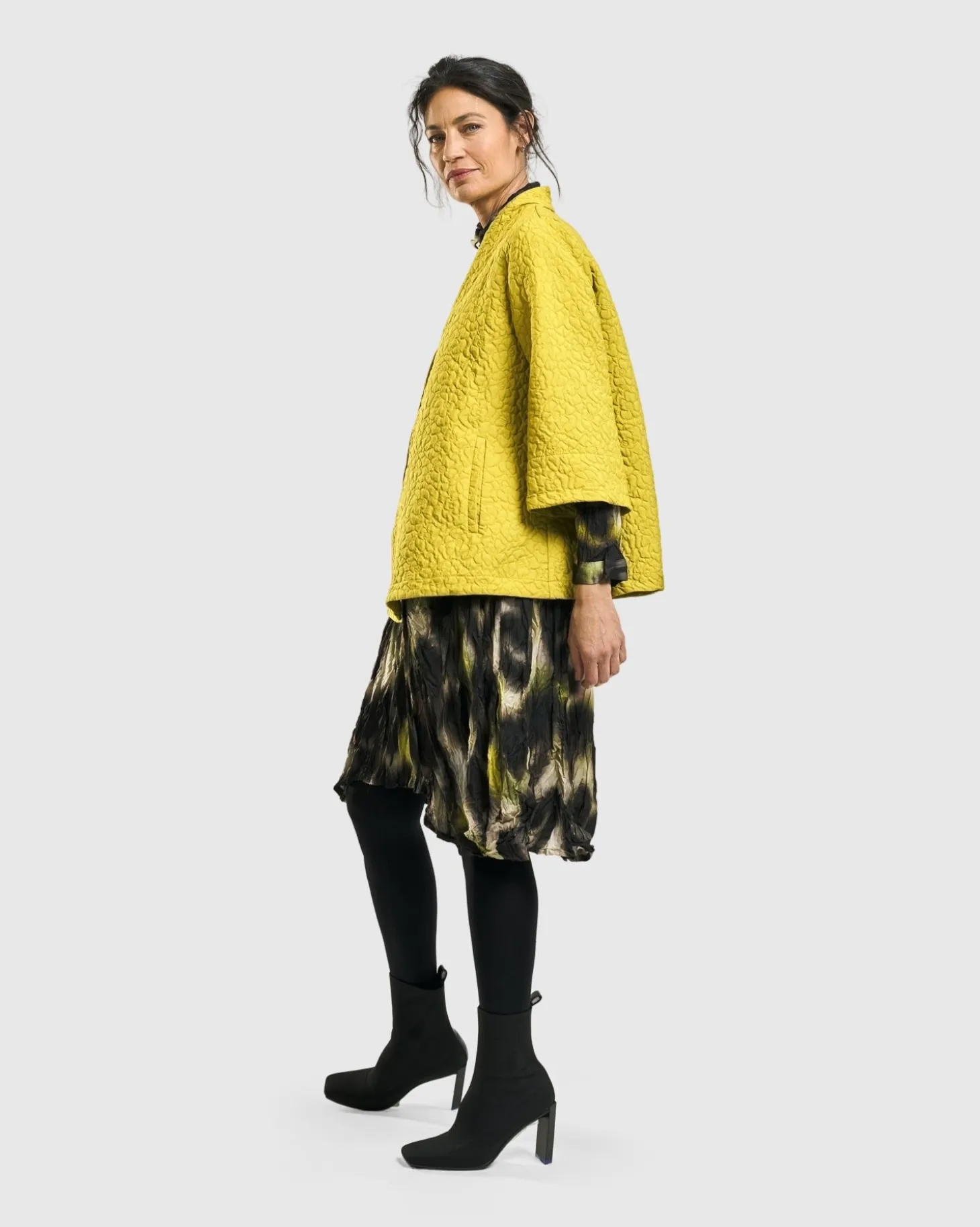 Women Alembika Empress A-Line Jacket, Yellow
