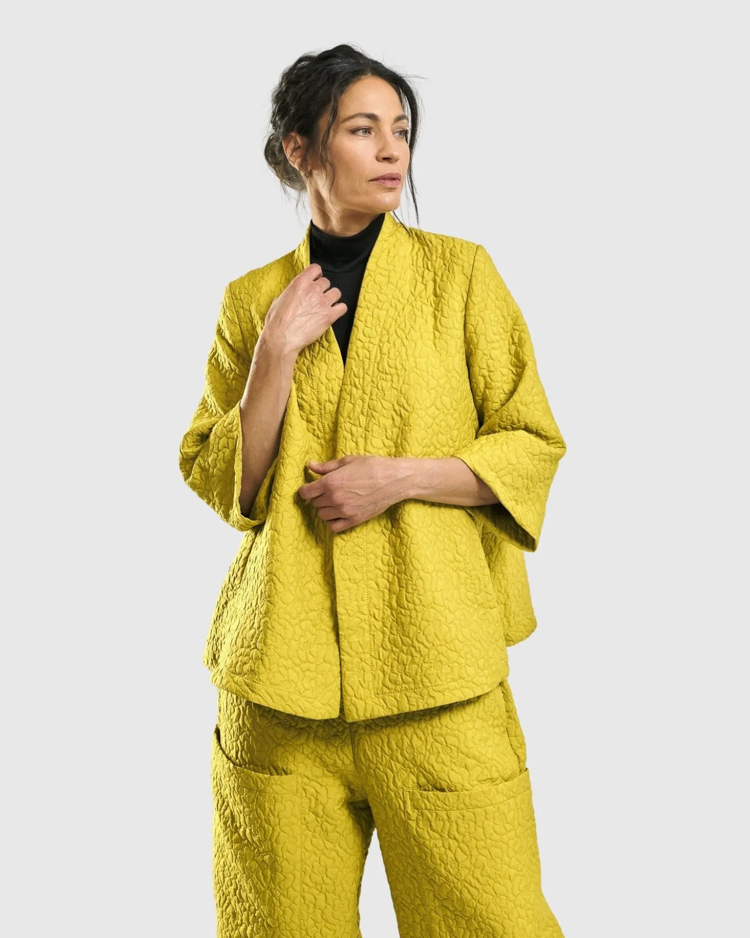 Women Alembika Empress A-Line Jacket, Yellow