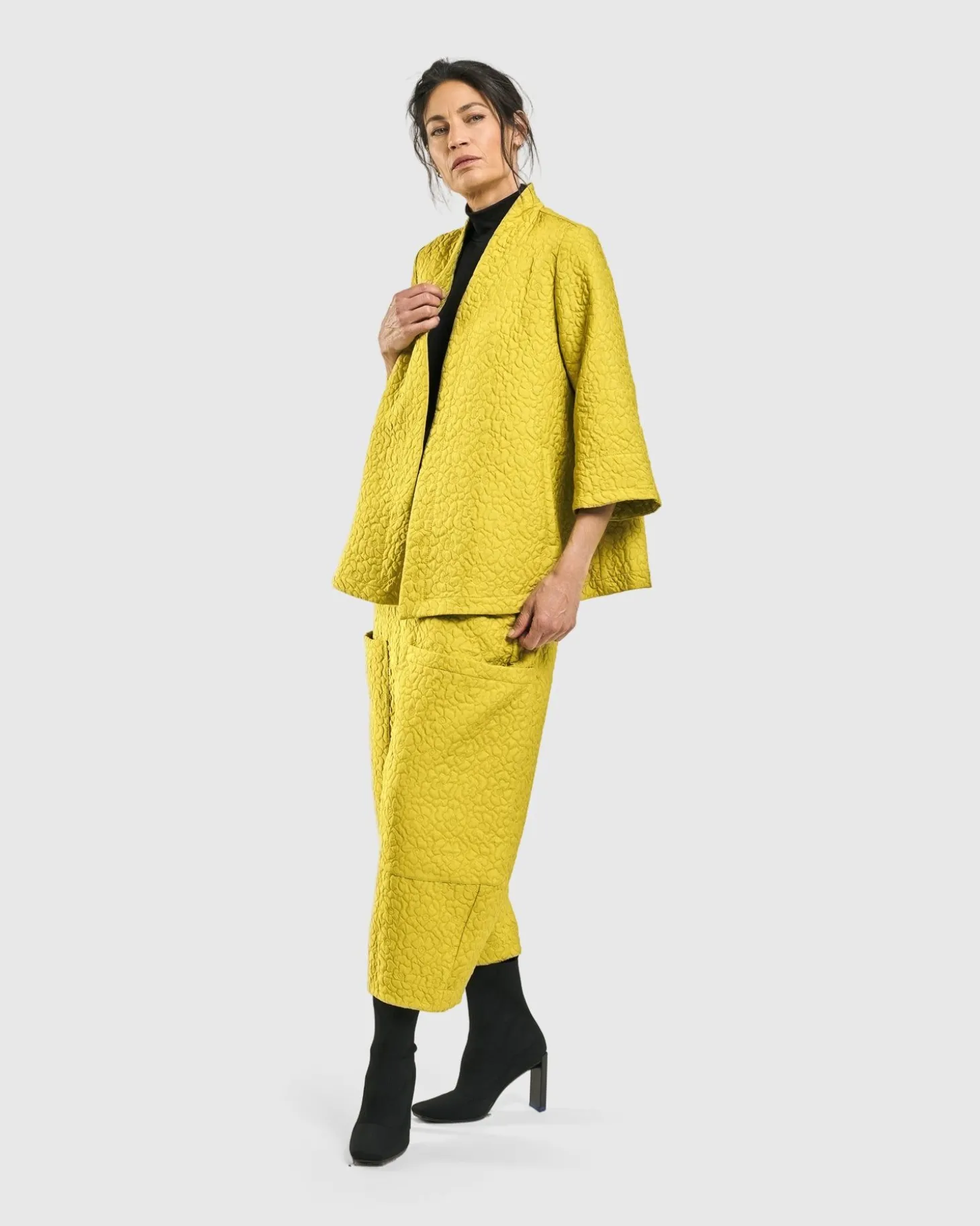Women Alembika Empress A-Line Jacket, Yellow