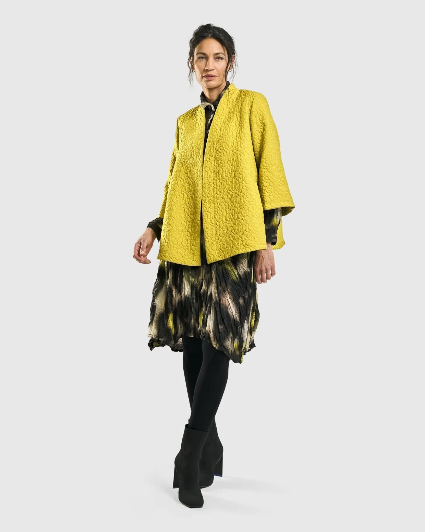 Women Alembika Empress A-Line Jacket, Yellow