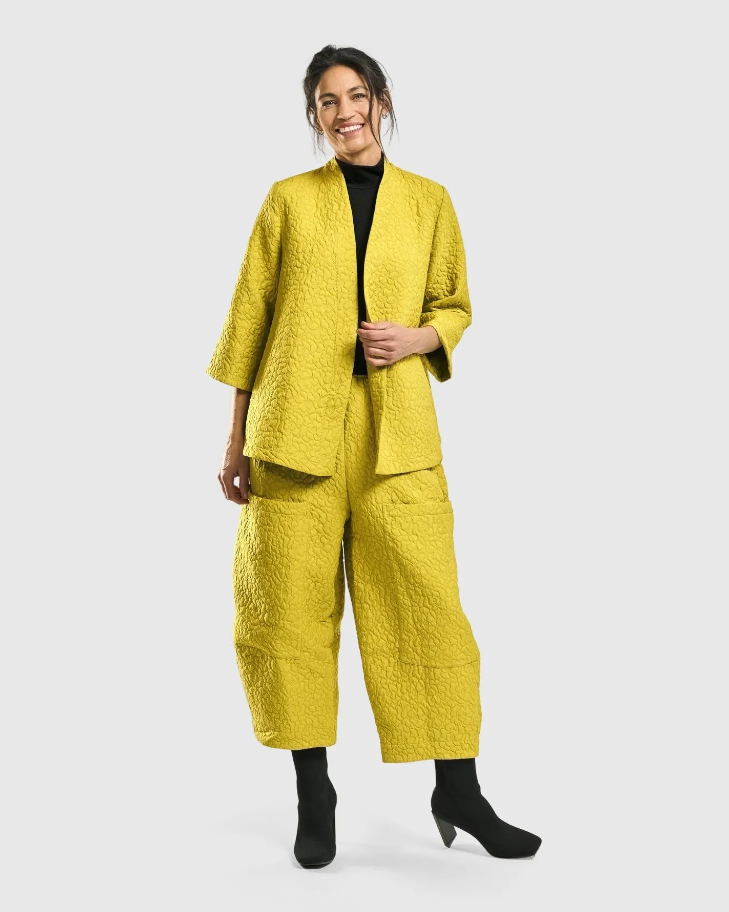 Women Alembika Empress A-Line Jacket, Yellow