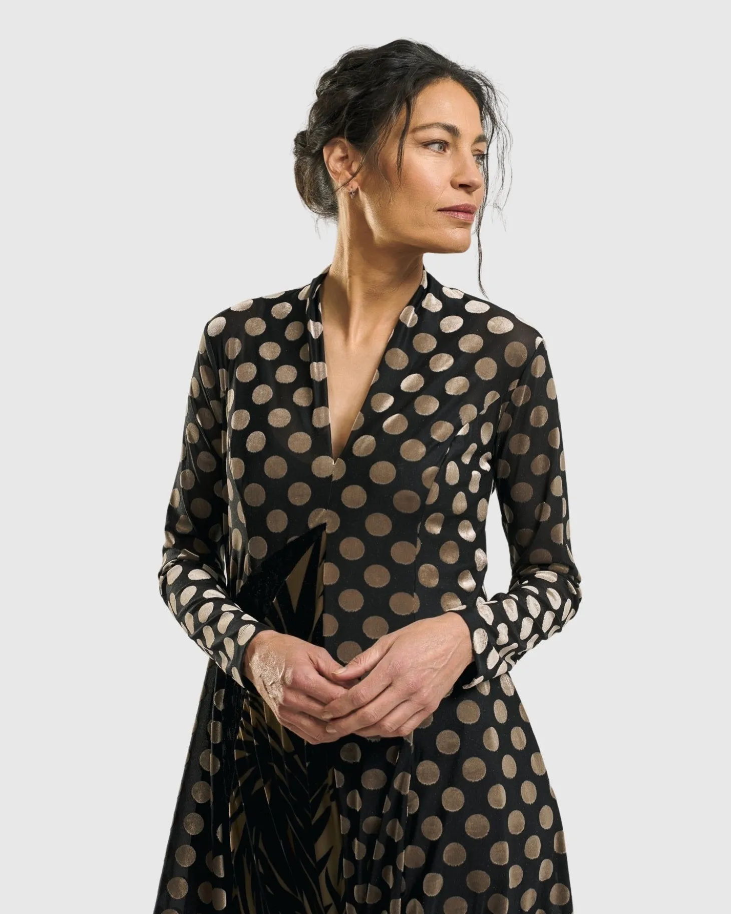 Women Alembika Equinox Cocoon Dress, Gold