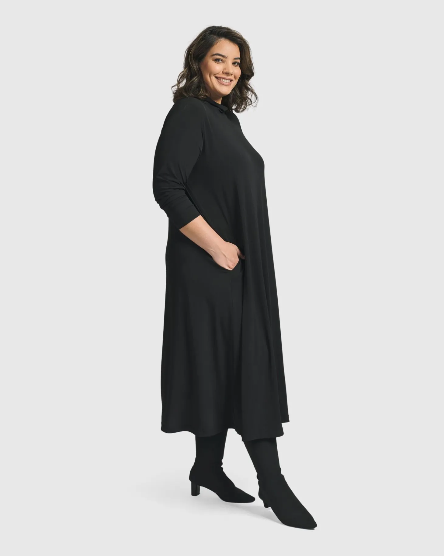 Women Alembika Essential A Line Dress, Black