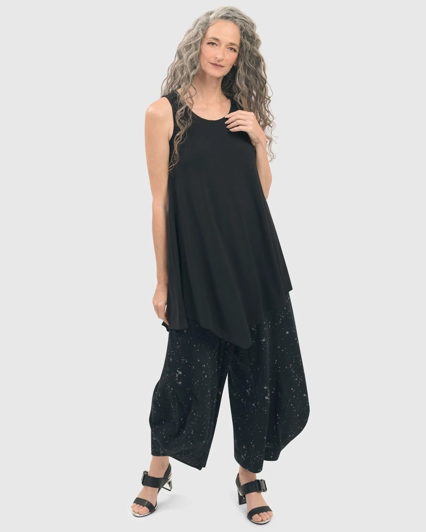 Women Alembika Essential Asymmetrical Tunic Tank Top, Black