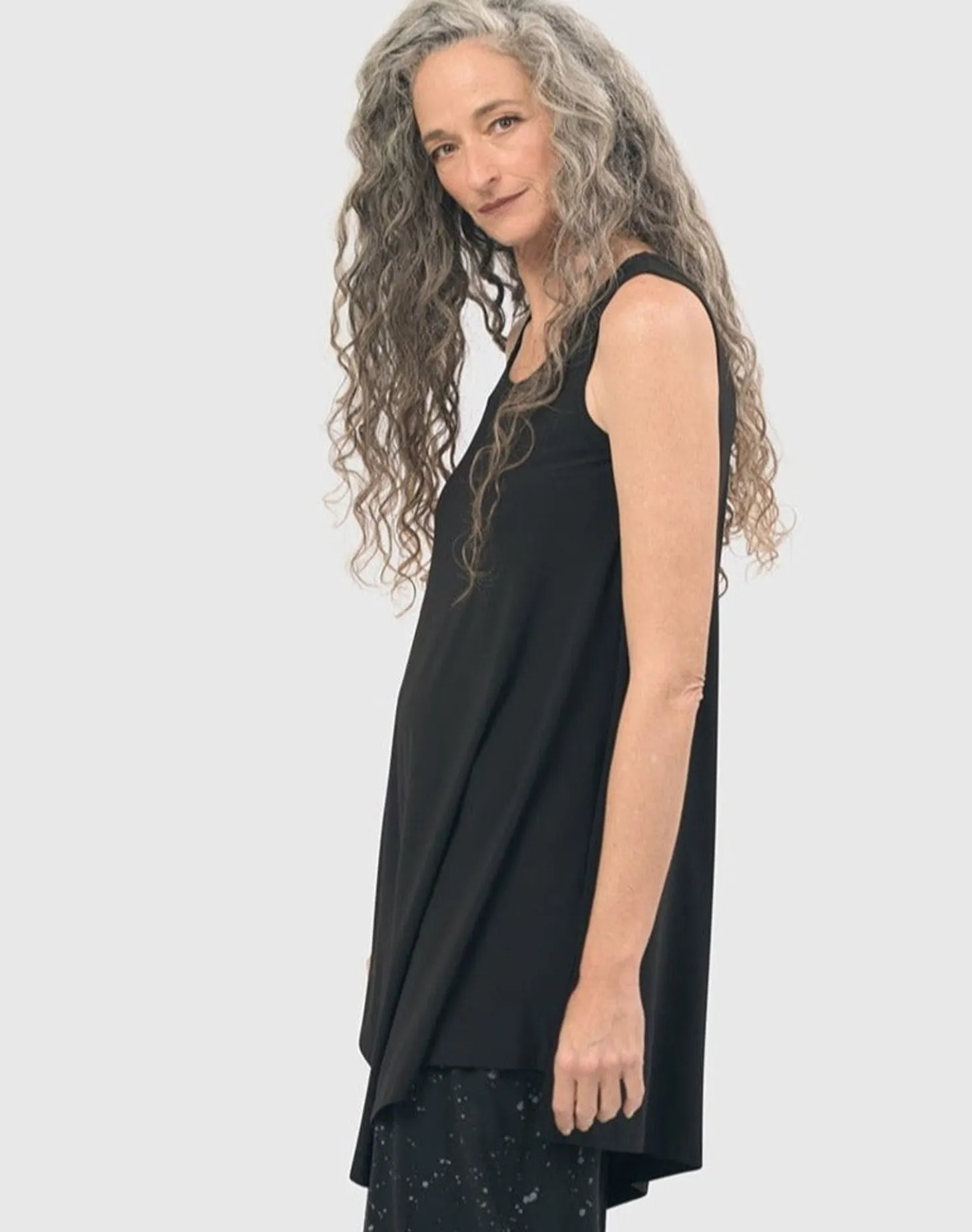 Women Alembika Essential Asymmetrical Tunic Tank Top, Black