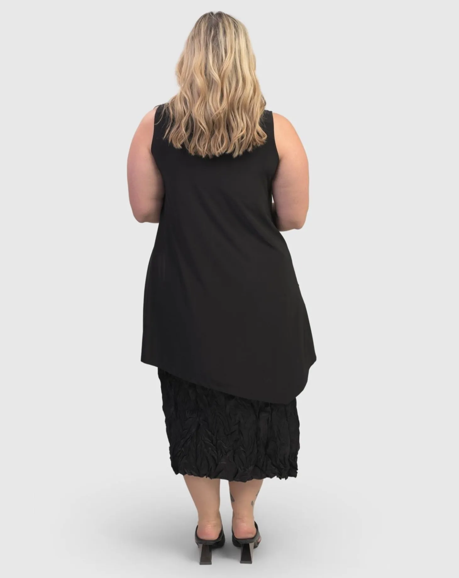 Women Alembika Essential Asymmetrical Tunic Tank Top, Black