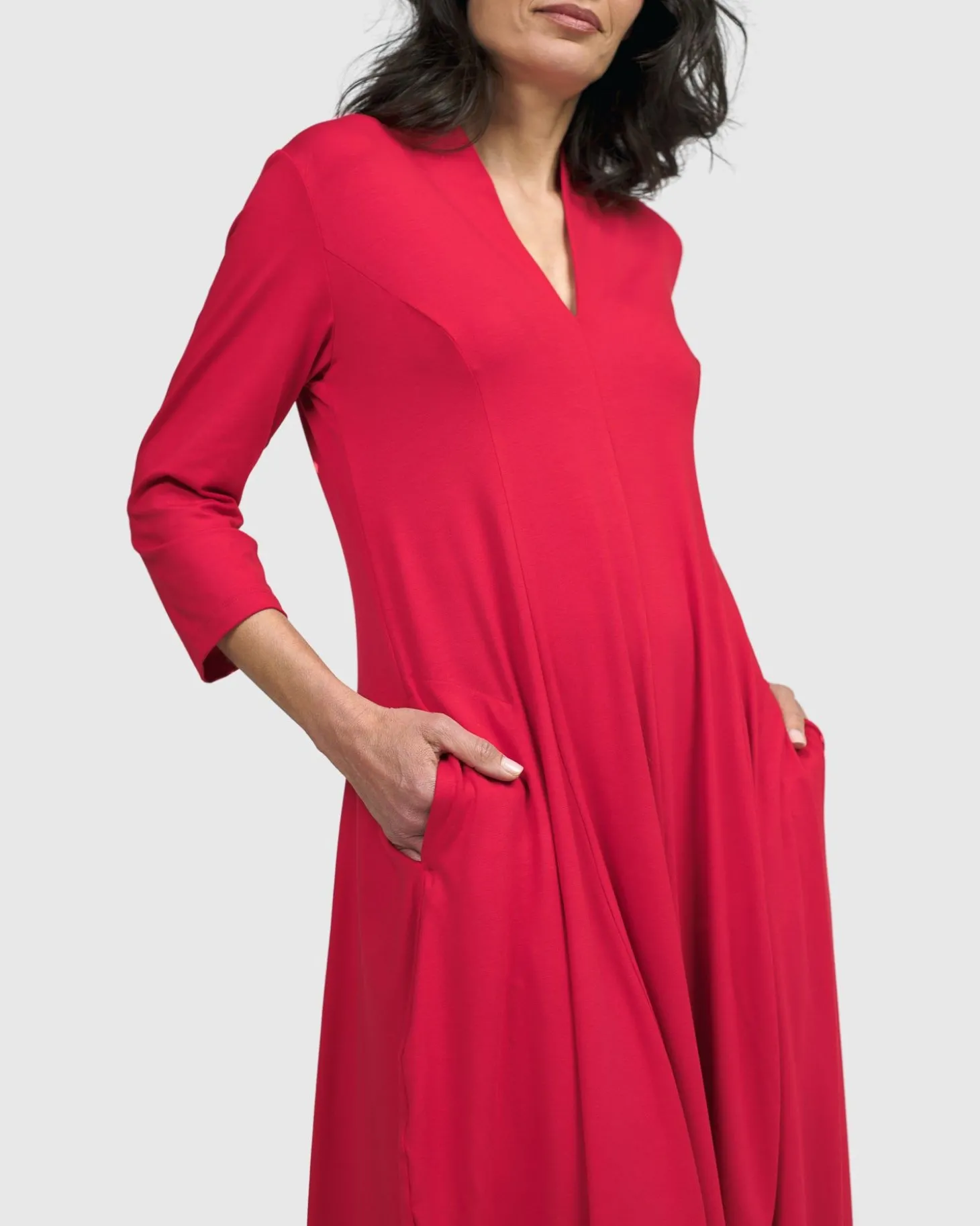 Women Alembika Essential Cocoon Dress, Red Rose