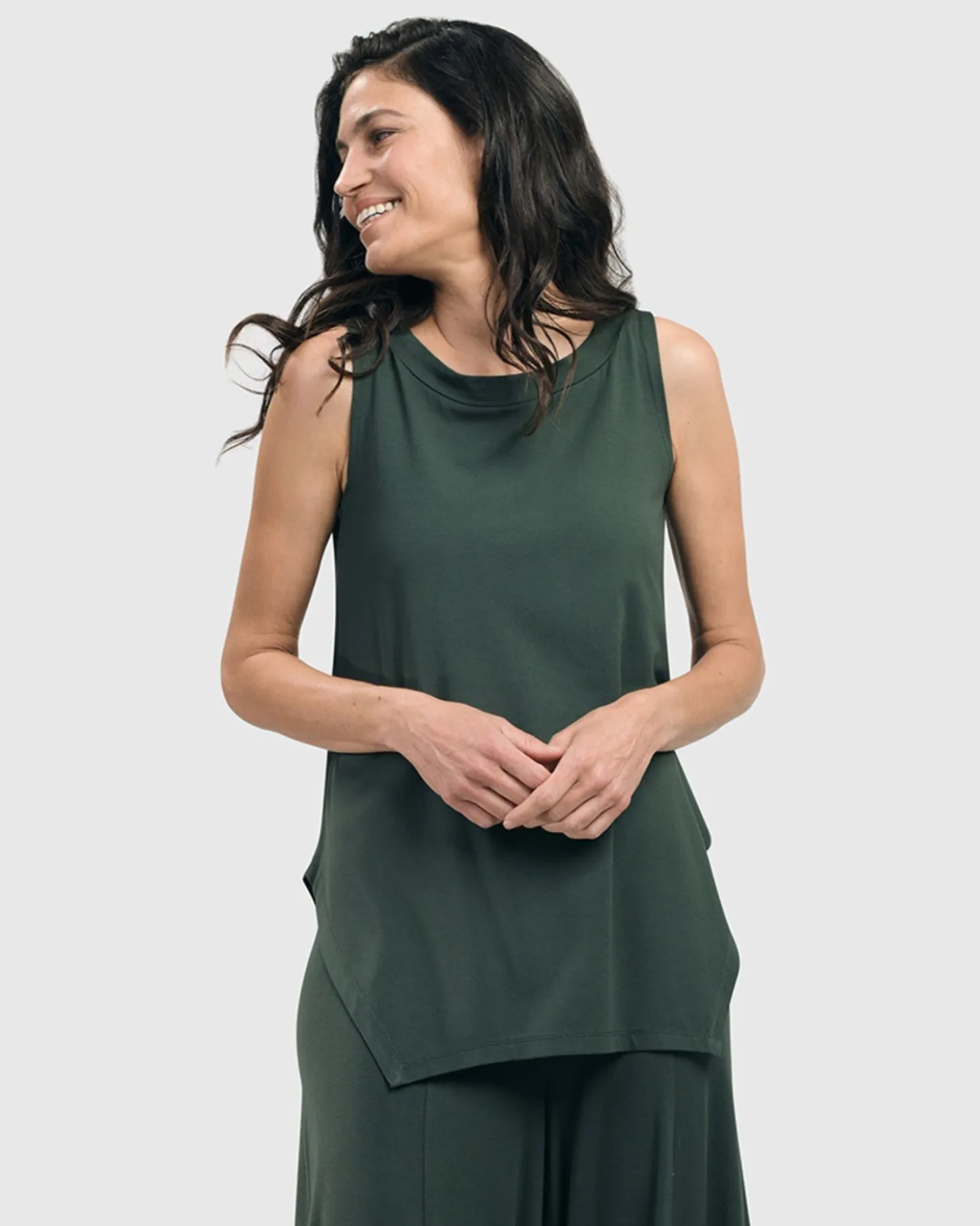 Women Alembika Essential Cutaway Tank Top, Green