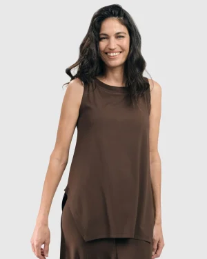 Women Alembika Essential Cutaway Tank Top, Coffee