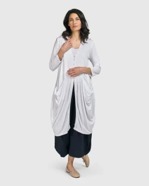 Women Alembika Essential Draped Cocoon Jacket, White