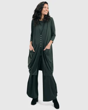 Women Alembika Essential Draped Cocoon Jacket, Green