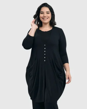 Women Alembika Essential Draped Cocoon Jacket, Black