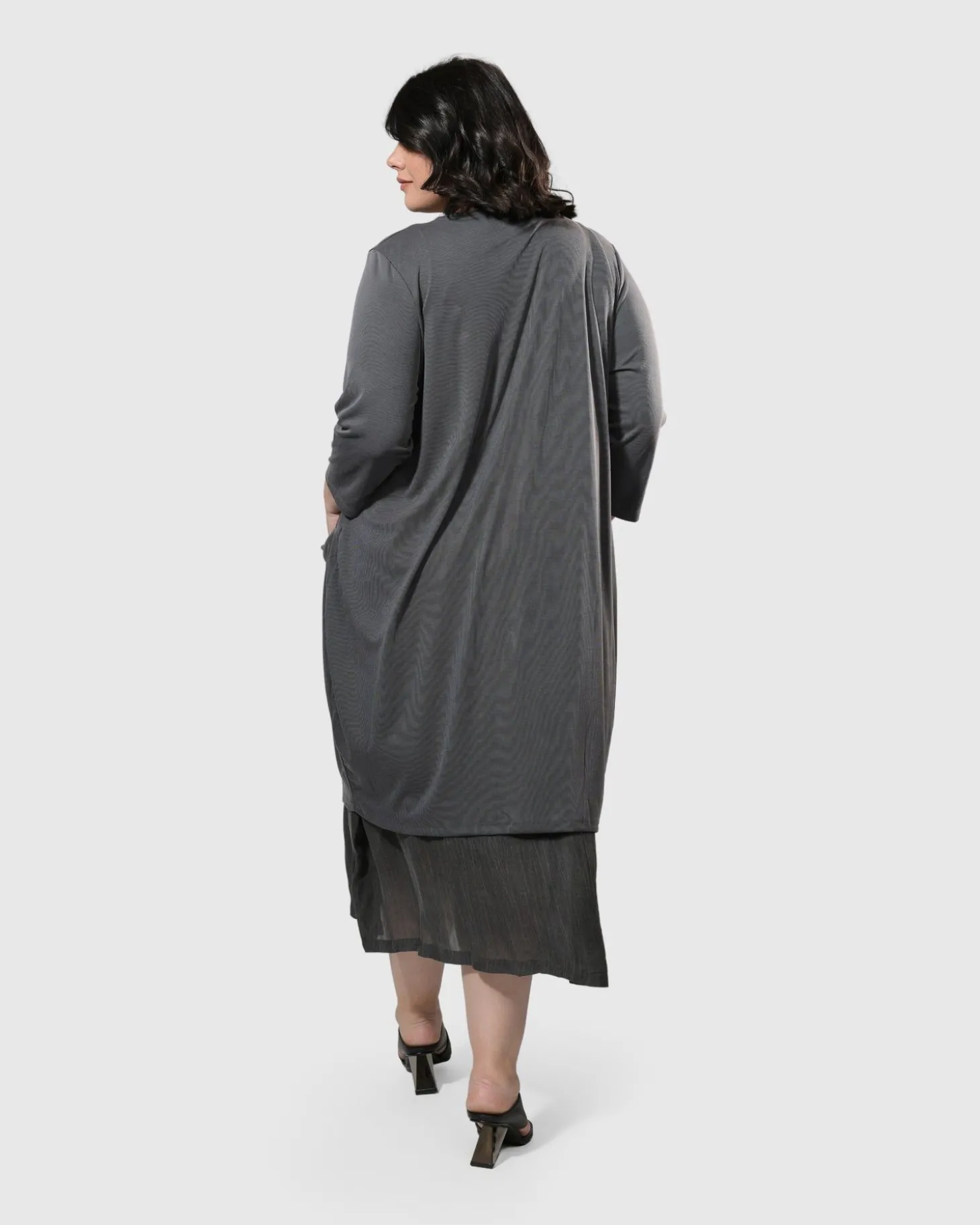 Women Alembika Essential Draped Cocoon Jacket, Grey