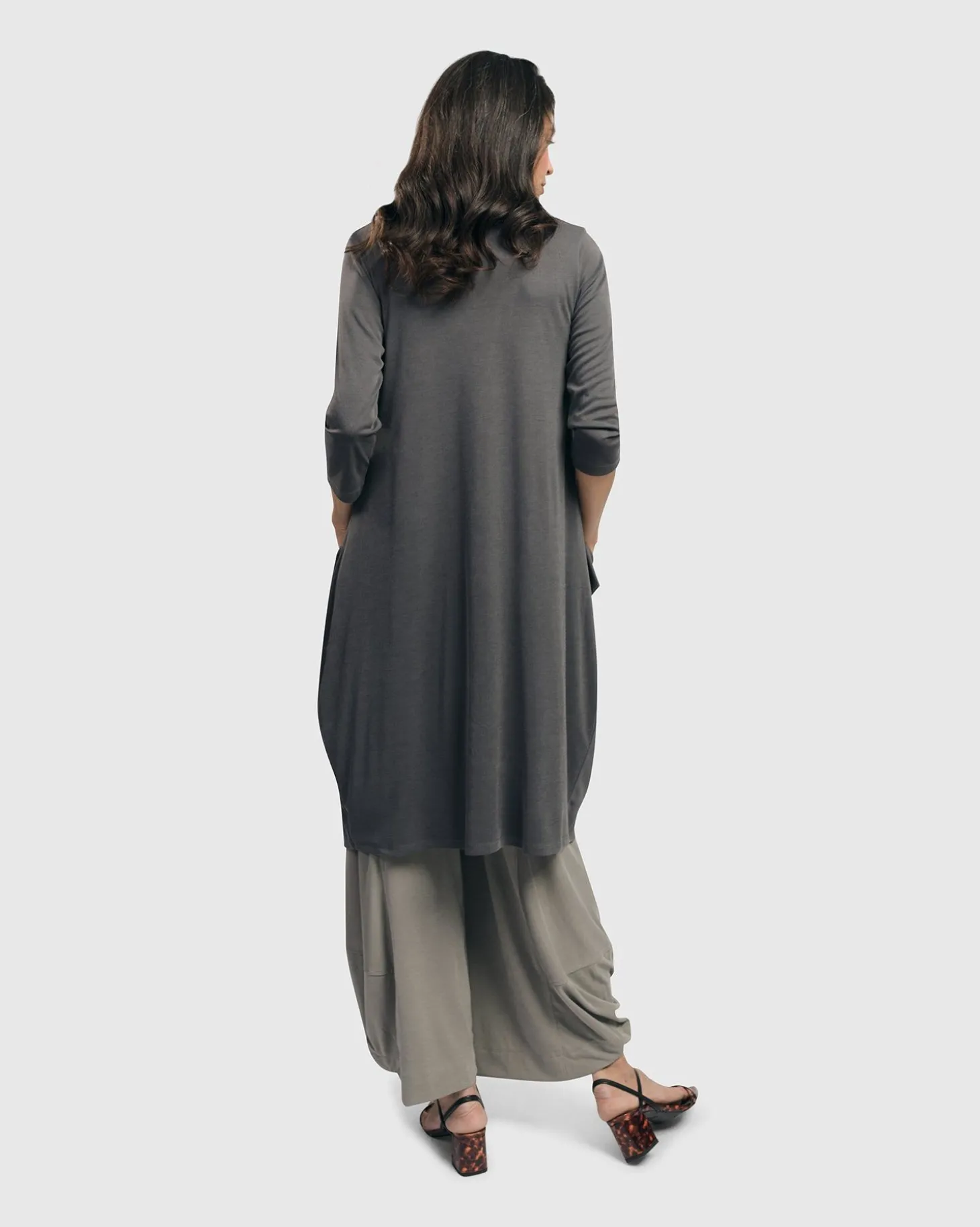 Women Alembika Essential Draped Cocoon Jacket, Grey