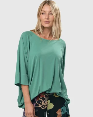 Women Alembika Essential Favorite Cupro Blouson Top, Seafoam