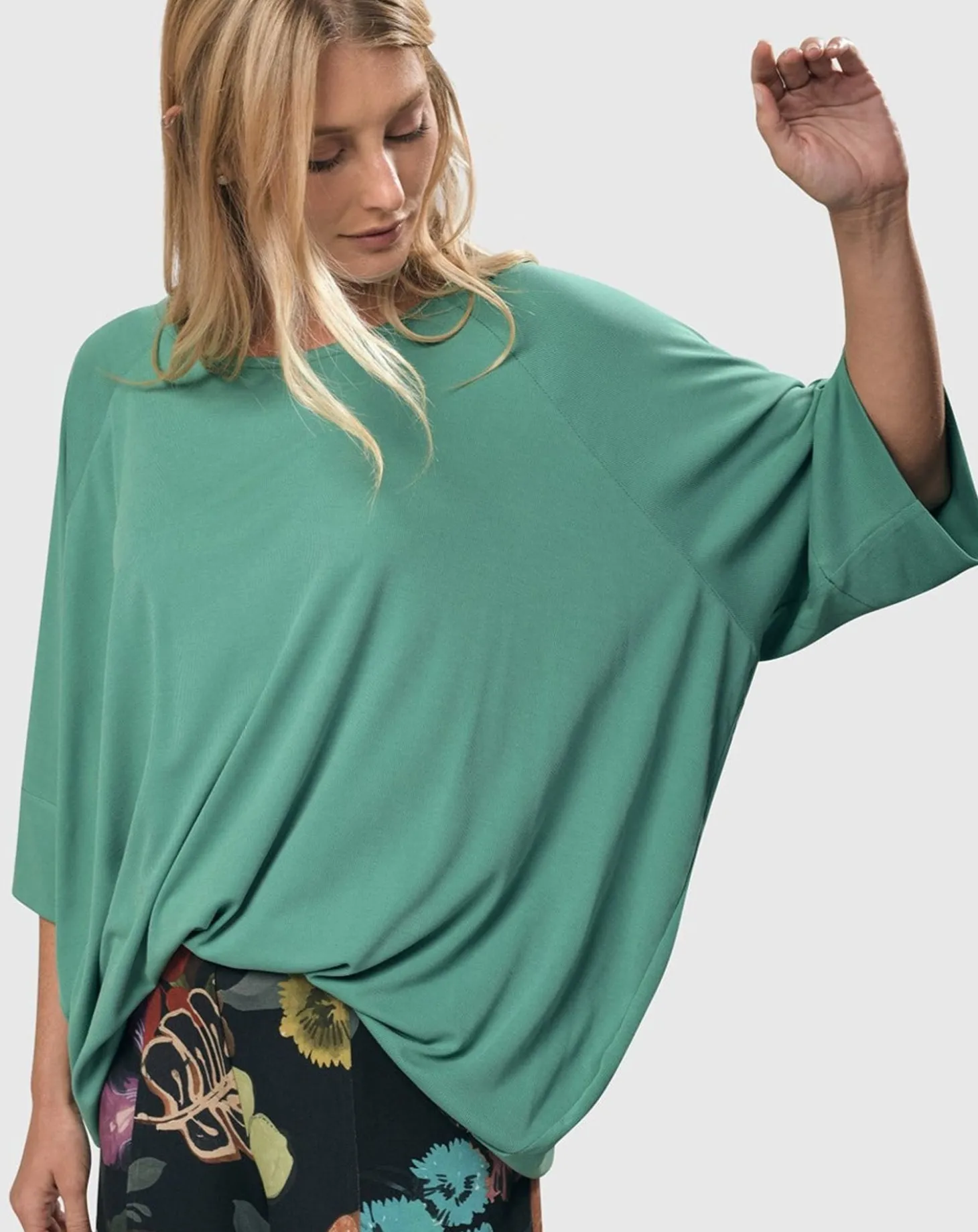 Women Alembika Essential Favorite Cupro Blouson Top, Seafoam