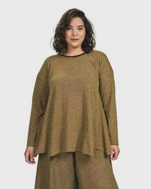 Women Alembika Essential Flared Top, Honey