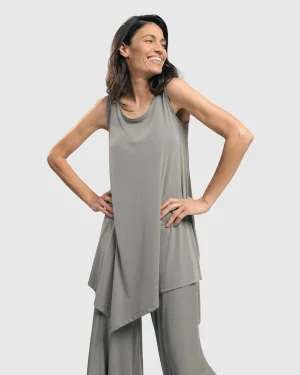 Women Alembika Essential Joy Sleeveless Tunic Top, Fog
