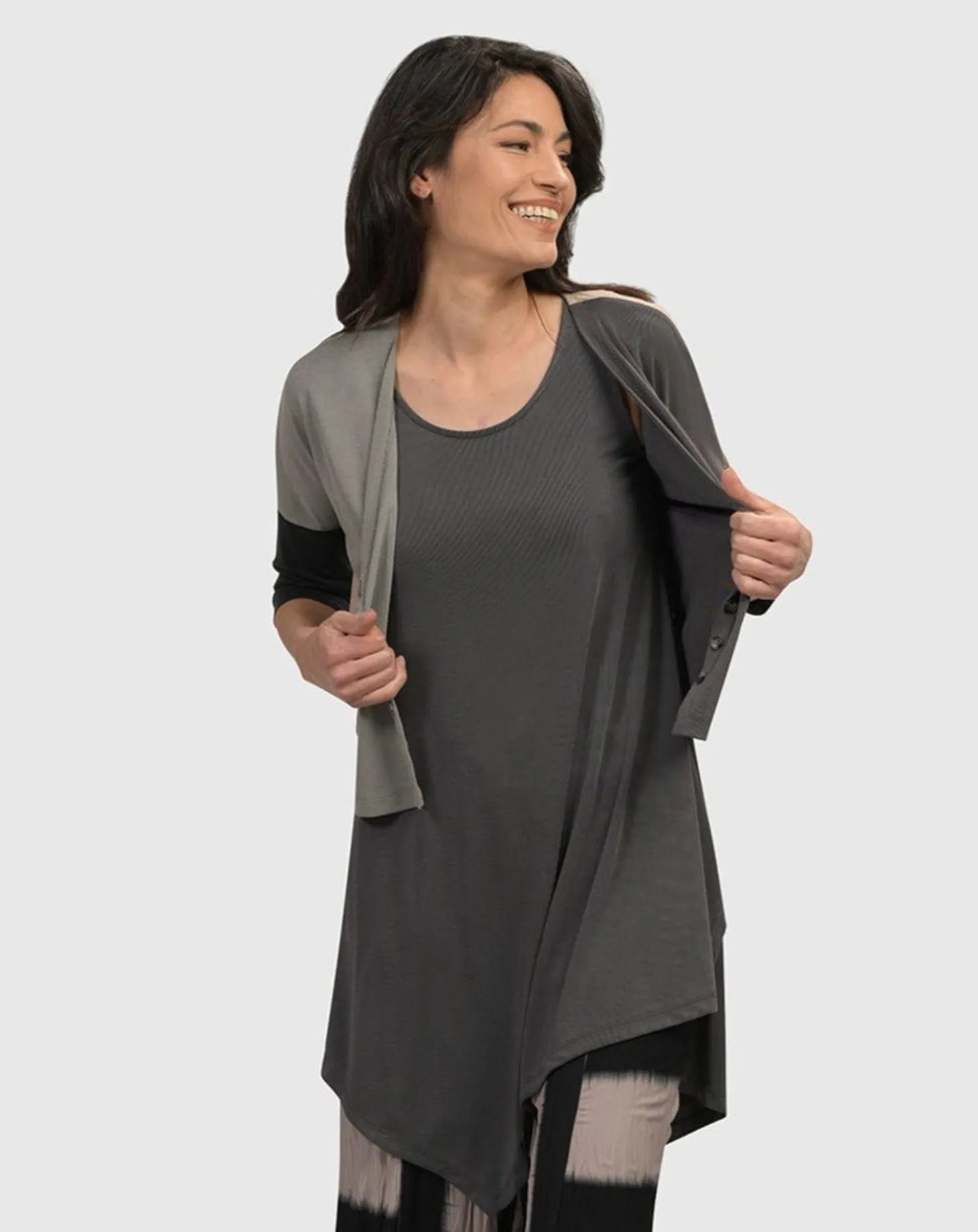 Women Alembika Essential Joy Sleeveless Tunic Top, Grey