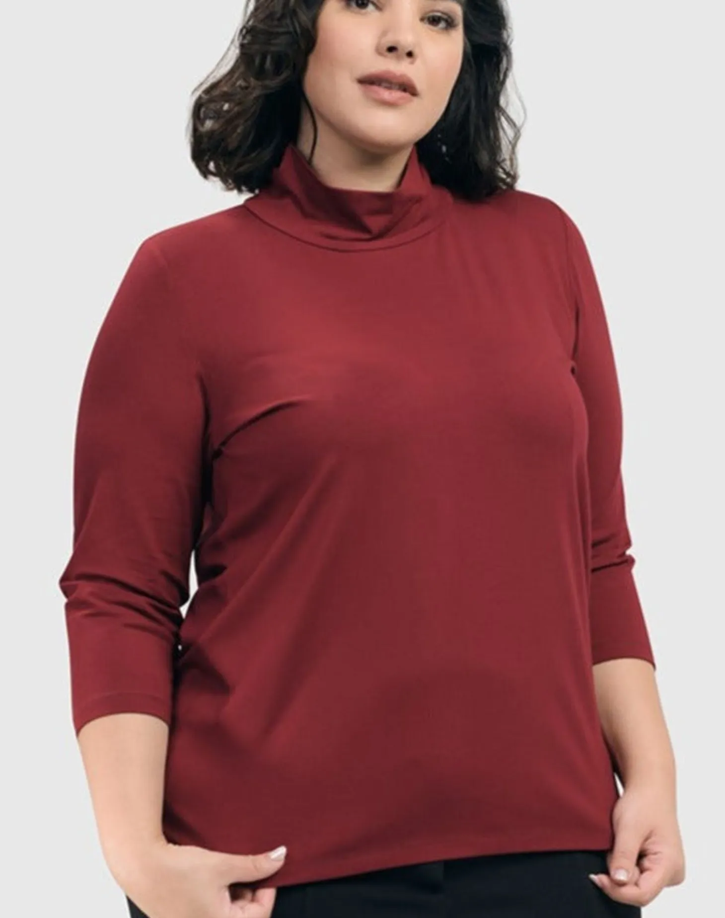 Women Alembika Essential Mockneck Top, Plum